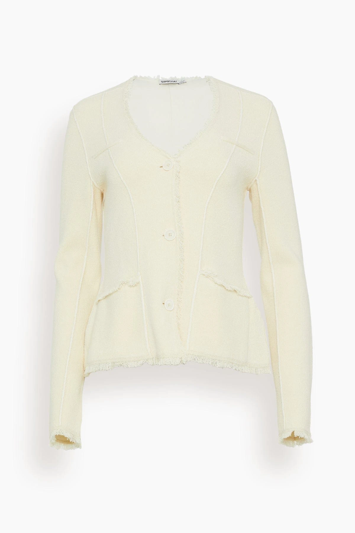 Medina Blazer With Patch Pockets In Natural White 3 Medina Blazer With Patch Pockets In Natural White