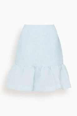 Simone Rocha Ruffle Hem Mini Skirt In Pale Blue