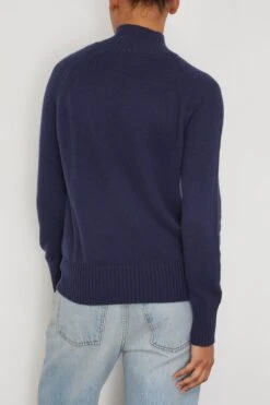ALLUDE Mock Neck Sweater In Sapphire 9 ALLUDE Mock Neck Sweater In Sapphire -DOROTHE Clothing Shop allude MockNeckSweaterinSapphire 3