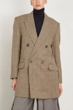 Double Breasted Oversized Jacket In Champagne/Black -DOROTHE Clothing Shop ami DoubleBreastedOversizedJacketinChampagneBlack 2