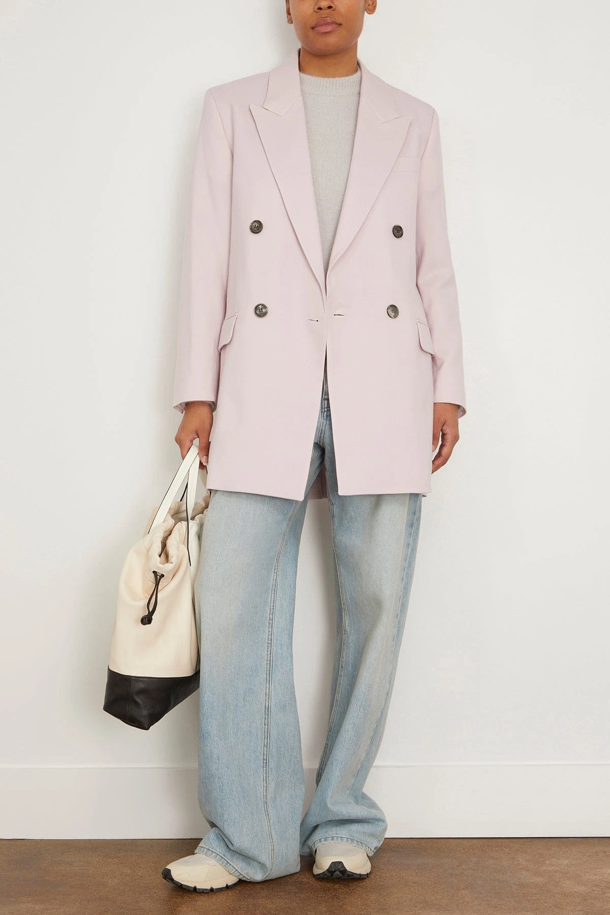 Double Breasted Oversized Jacket In Powder Pink 4 Double Breasted Oversized Jacket In Powder Pink - Image 2