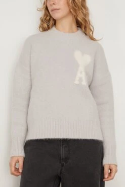 Off White ADC Sweater In Pearl Grey -DOROTHE Clothing Shop ami OffWhiteADCSweaterinPearlGrey 2