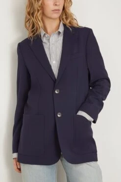 Two Buttons Jacket In Night Blue -DOROTHE Clothing Shop ami TwoButtonsJacketinNightBlue 2