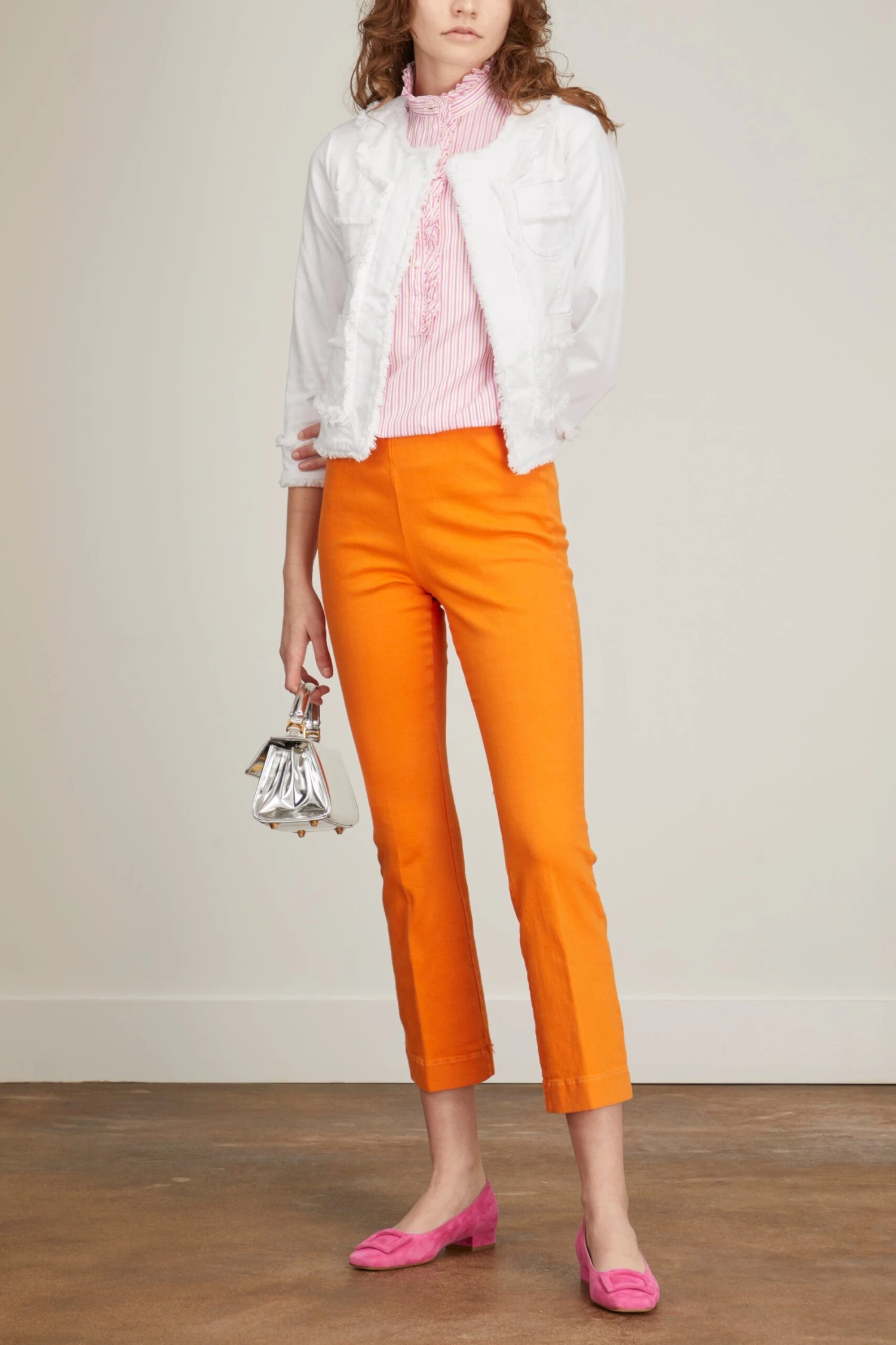 Faye Flare Cropped Pant In Orange 4 Faye Flare Cropped Pant In Orange - Image 2