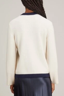 Belvedere Cardigan In Ivory/Navy Trim 10 Belvedere Cardigan In Ivory/Navy Trim -DOROTHE Clothing Shop arch4 belvedere cardigan in ivory navy trim 3