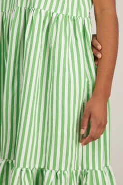 Balza Dress In Green And White Stripes 10 Balza Dress In Green And White Stripes -DOROTHE Clothing Shop avn balza dress in green and white stripes 4