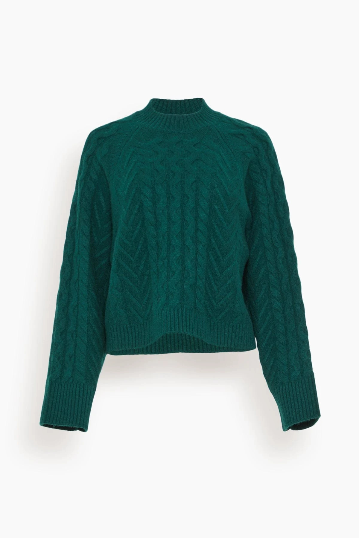 Walker Cable Knit Sweater In Deep Forest 3 Walker Cable Knit Sweater In Deep Forest