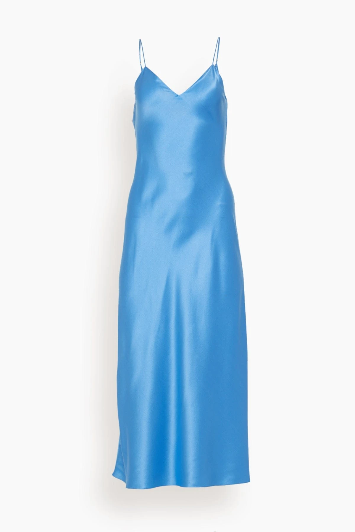 Midi Bias Slip Dress In Cornflower Blue 3 Midi Bias Slip Dress In Cornflower Blue