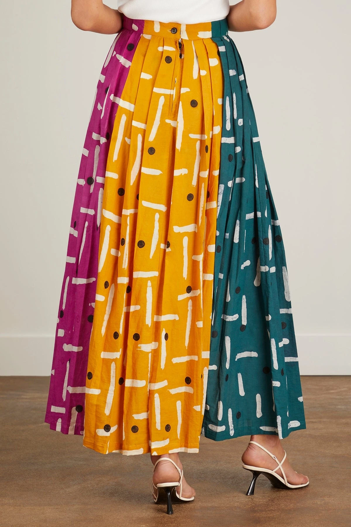 Debo Multi Colored Skirt In Yellow/Pink/White/Green And Black 6 Debo Multi Colored Skirt In Yellow/Pink/White/Green And Black - Image 4