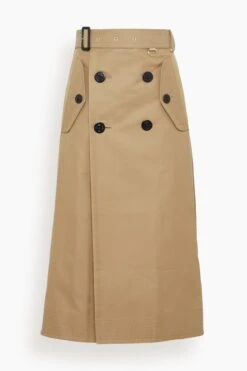 Sacai Cotton Gabardine Skirt In Beige
