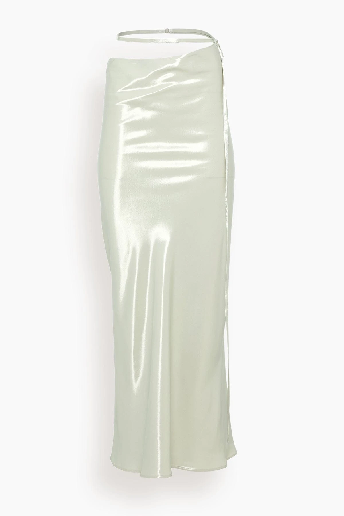 Grace Siren Skirt In Silver Glazed Twill 3 Grace Siren Skirt In Silver Glazed Twill