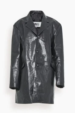 MM6 Maison Margiela Leather Jacket In Black
