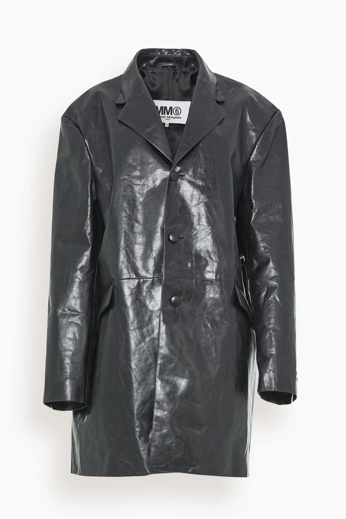 MM6 Maison Margiela Leather Jacket In Black 3 MM6 Maison Margiela Leather Jacket In Black