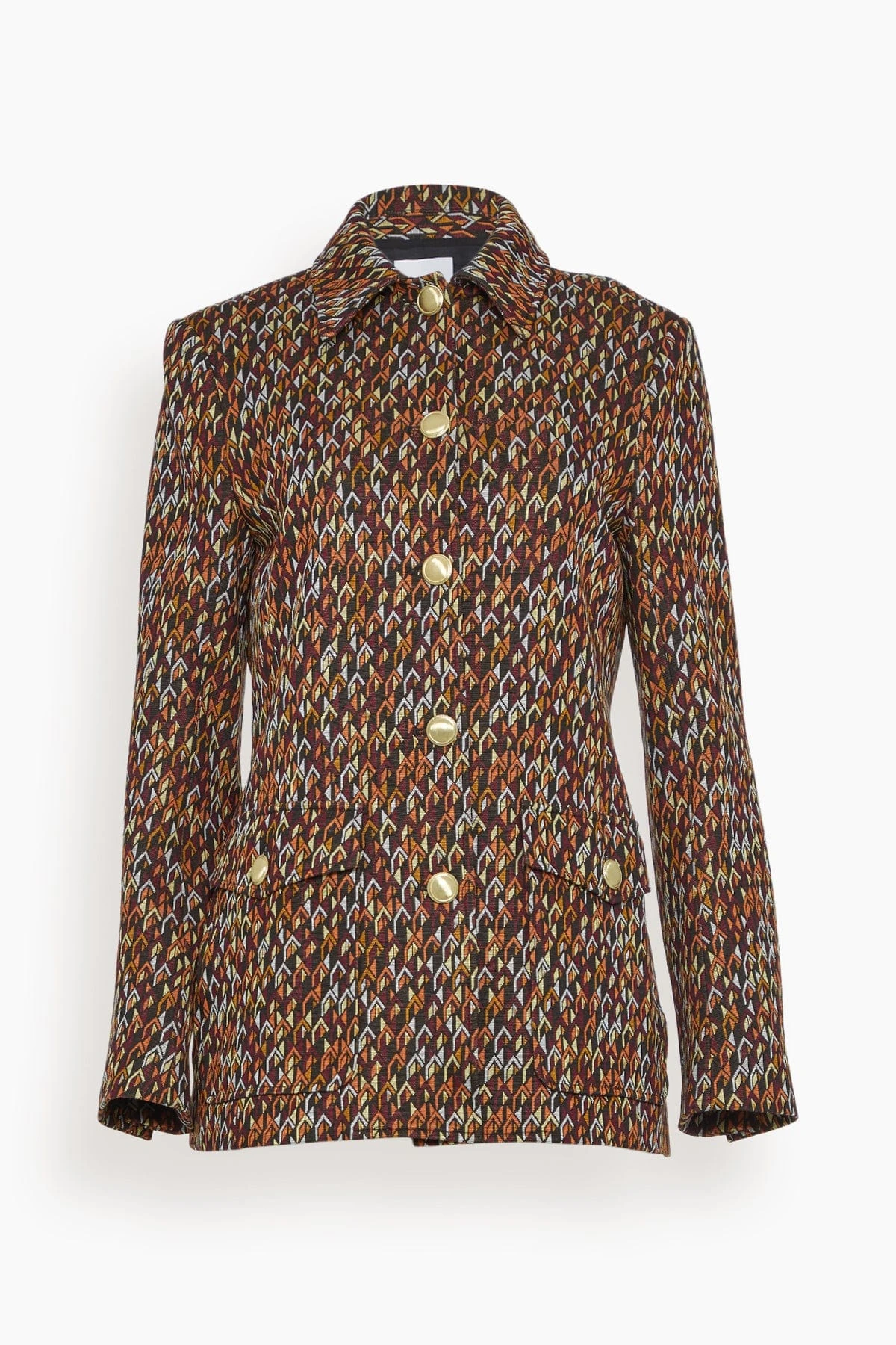 Button Up Tailored Jacket In Multi 3 Button Up Tailored Jacket In Multi