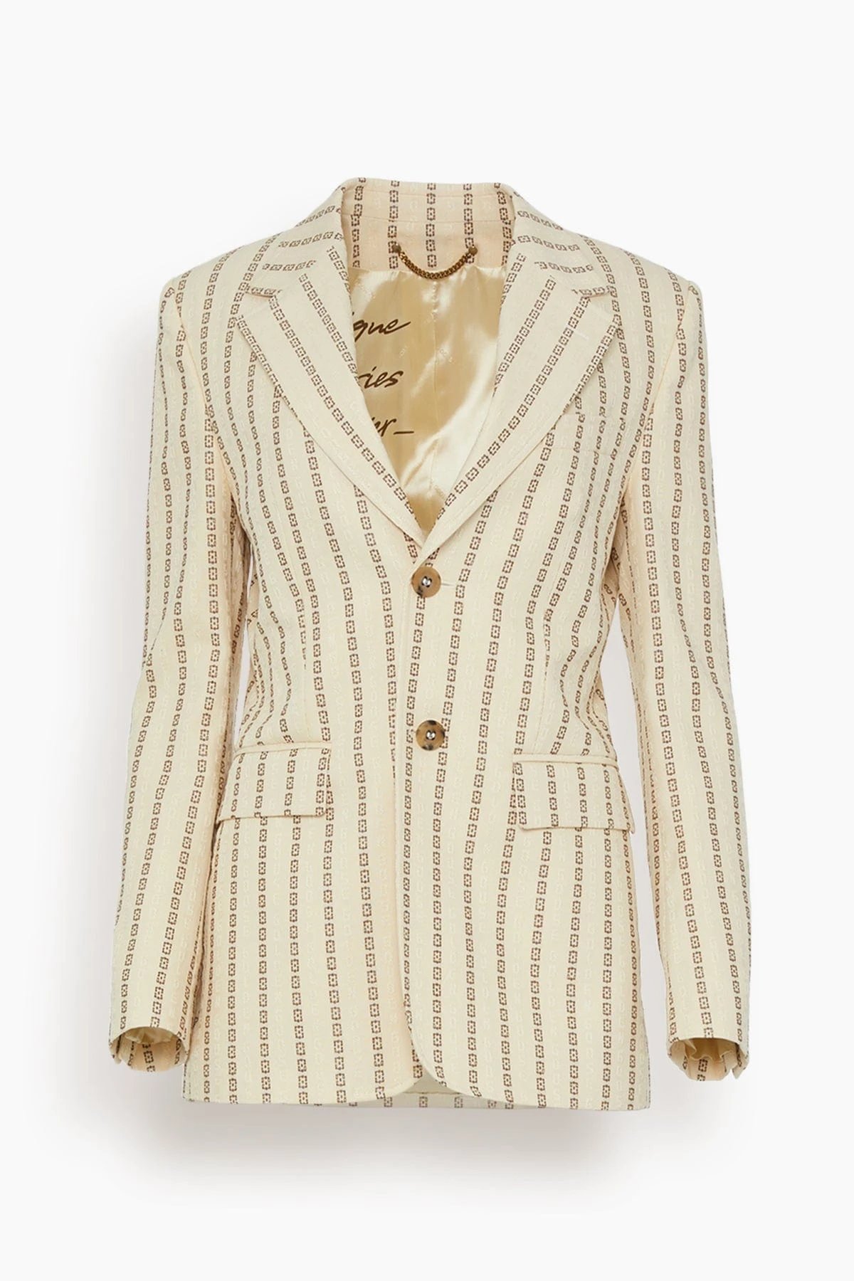 Golden Goose Single Breasted Cotton Jacket In Lambs Wool/Coffee Iron 3 Golden Goose Single Breasted Cotton Jacket In Lambs Wool/Coffee Iron