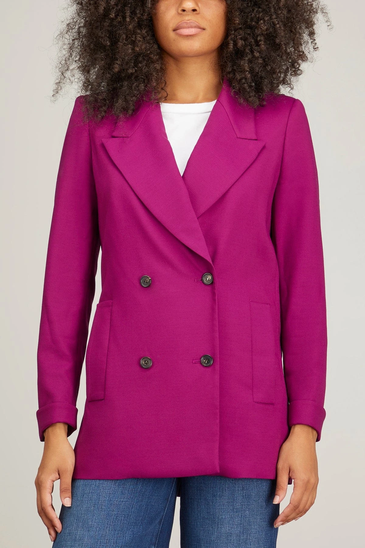 New Vittoria Signature Double Breasted Jacket In Magenta 5 New Vittoria Signature Double Breasted Jacket In Magenta - Image 3