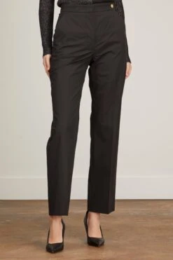 Stretch Poplin Trouser In Black -DOROTHE Clothing Shop callas milano stretch poplin trouser in black 2
