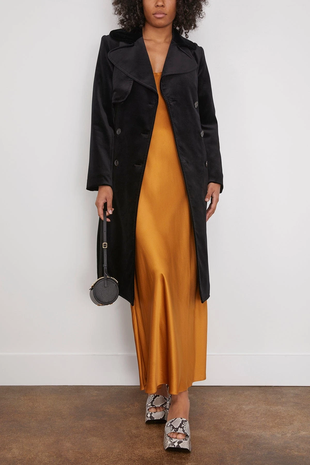 Bogart Velvet Trench Coat In Black 4 Bogart Velvet Trench Coat In Black - Image 2