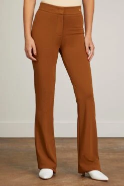 Danae Stretch High Waisted Fit And Flare Trouser In Caramel Brown 8 Danae Stretch High Waisted Fit And Flare Trouser In Caramel Brown -DOROTHE Clothing Shop callasmilano DanaeStretchHighWaistedFitandFlareTrouserinCaramelBrown 2