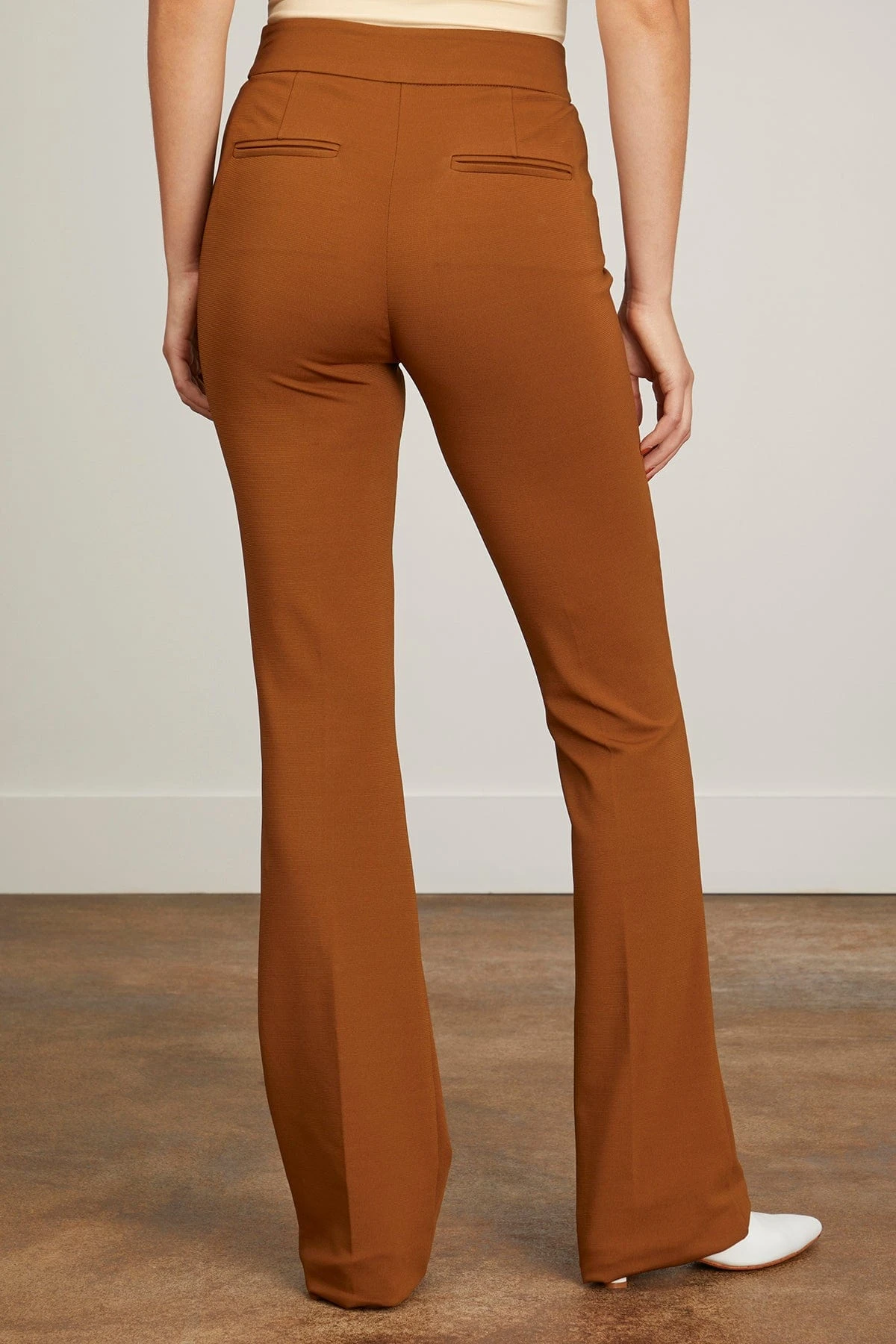Danae Stretch High Waisted Fit And Flare Trouser In Caramel Brown 6 Danae Stretch High Waisted Fit And Flare Trouser In Caramel Brown - Image 4