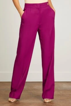 Sydney Relaxed Menswear Style Trouser In Magenta 8 Sydney Relaxed Menswear Style Trouser In Magenta -DOROTHE Clothing Shop callasmilano SydneyRelaxedMenswearStyleTrouserinMagenta 2