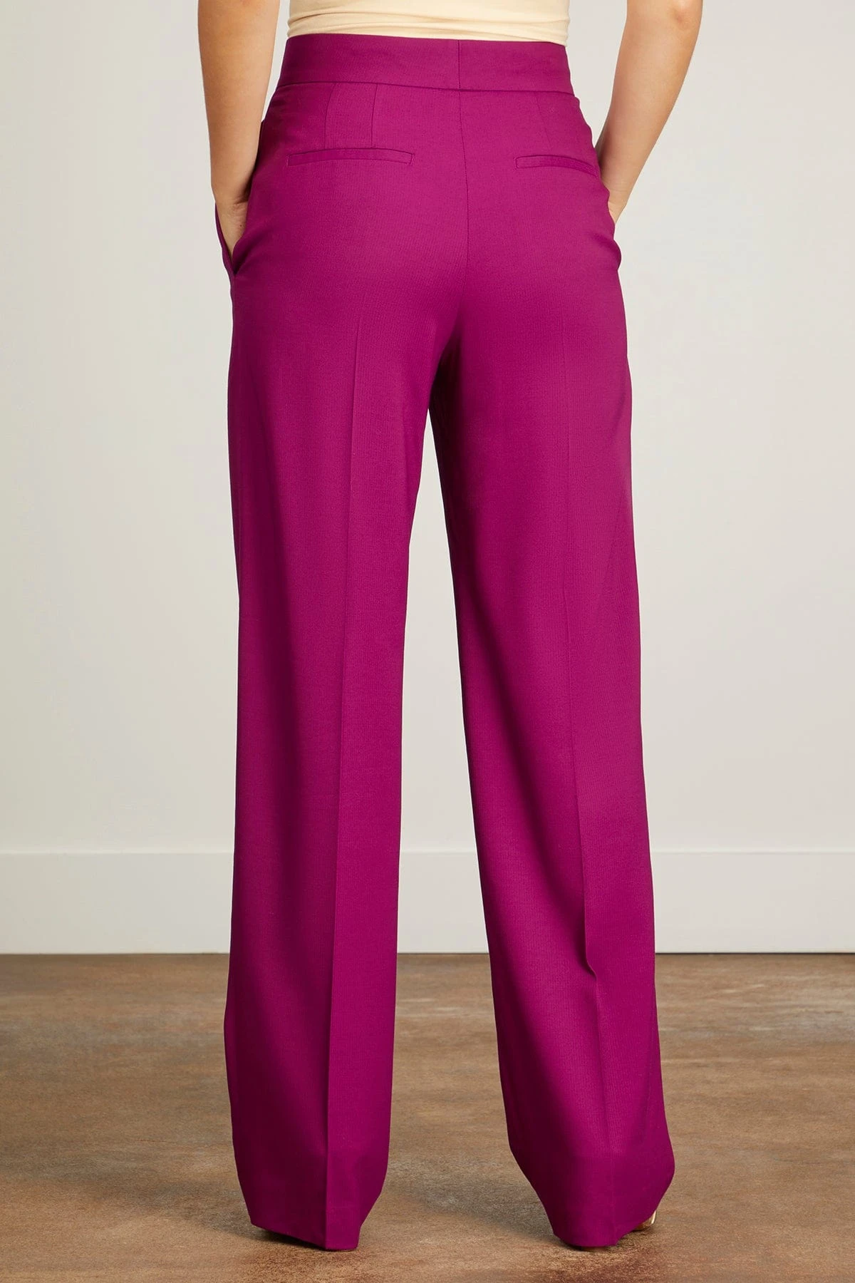 Sydney Relaxed Menswear Style Trouser In Magenta 6 Sydney Relaxed Menswear Style Trouser In Magenta - Image 4