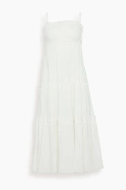 SEA Greir Pleating Slip Dress In Cream