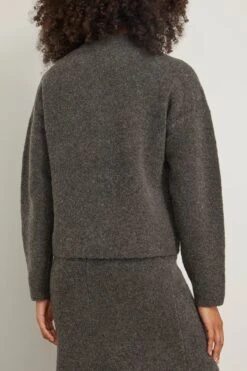 Alva Boucle Cocoon Knit Top In Charcoal -DOROTHE Clothing Shop clea AlvaBoucleCocoonKnitTopinCharcoal 3