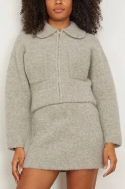 Hugo Boucle Bomber In Grey -DOROTHE Clothing Shop clea HugoBoucleBomberinGrey 2