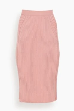 Knit Pleat Stitch Skirt In Light Coral