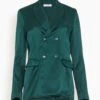 Virginie Double Breasted Silk Blazer In Deep Forest -DOROTHE Clothing Shop d414194d1ec8cf98a085101a395341eb