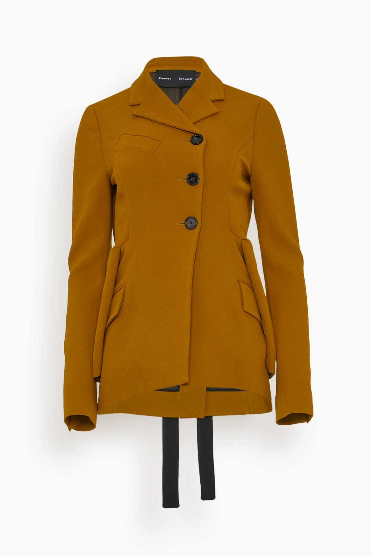 PROENZA SCHOULER Bi-Stretch Crepe Blazer In Ochre 3 PROENZA SCHOULER Bi-Stretch Crepe Blazer In Ochre