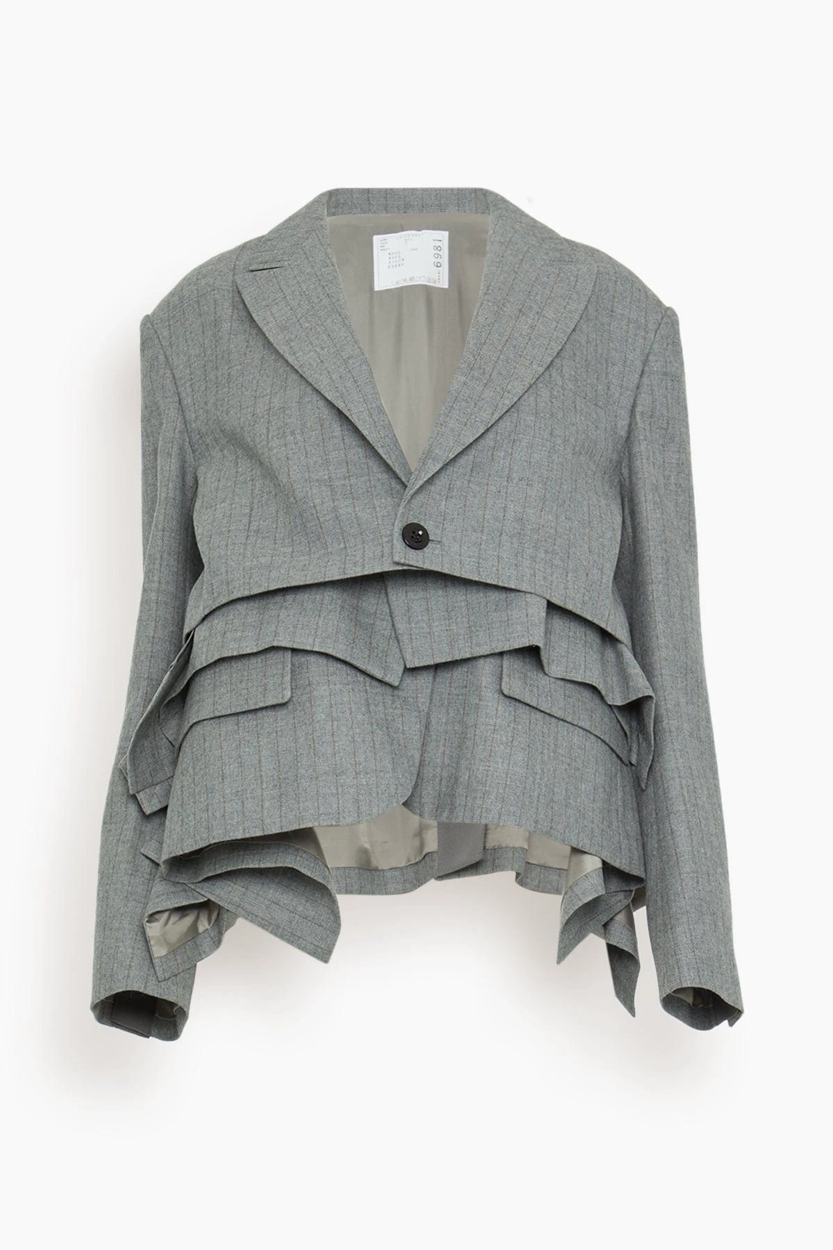 Sacai Chalk Stripe Jacket In Gray 3 Sacai Chalk Stripe Jacket In Gray