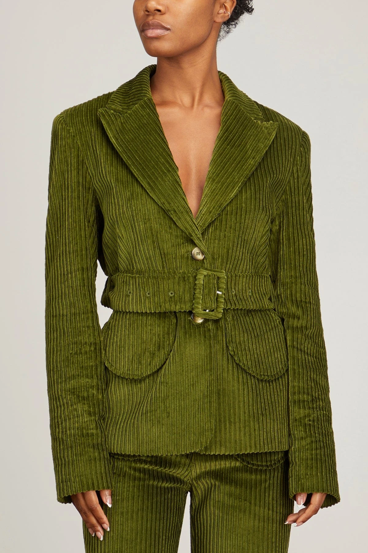 Andy Velvet Jacket In Kaki 5 Andy Velvet Jacket In Kaki - Image 3