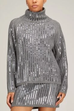 DOROTHEE SCHUMACHER Sequin Statement Pullover In True Grey -DOROTHE Clothing Shop dorothee schumacher sequin statement pullover in true grey 2