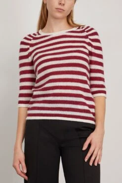 DOROTHEE SCHUMACHER Fresh Stripes Pullover In Red White Mix -DOROTHE Clothing Shop dorotheeschumacher FreshStripesPulloverinRedWhiteMix 2