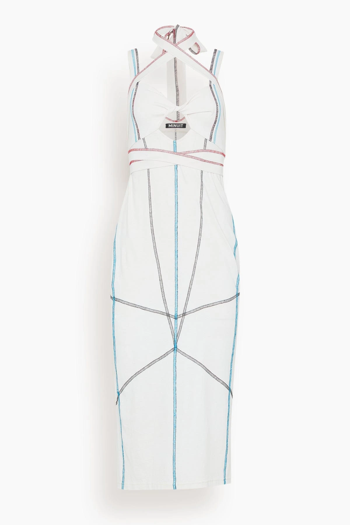 Strap Jersey Dress In White 3 Strap Jersey Dress In White