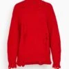 R13 Distressed Oversized Sweater In Red Cashmere -DOROTHE Clothing Shop e1839034a1b832a937faa8a8c6ad8449