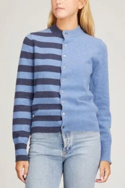 Little Game Paneled Contrast Cardigan In Denim/Ocean 9 Little Game Paneled Contrast Cardigan In Denim/Ocean -DOROTHE Clothing Shop extreme cashmere little game paneled contrast cardigan in denim ocean 2