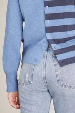 Little Game Paneled Contrast Cardigan In Denim/Ocean 11 Little Game Paneled Contrast Cardigan In Denim/Ocean -DOROTHE Clothing Shop extreme cashmere little game paneled contrast cardigan in denim ocean 4