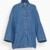 Toteme Denim Overshirt Jacket In Soft Blue