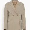 Toteme Double Breasted Vent Blazer In Beige -DOROTHE Clothing Shop fa0fc697cd9c37e33bb0635f08b7a767