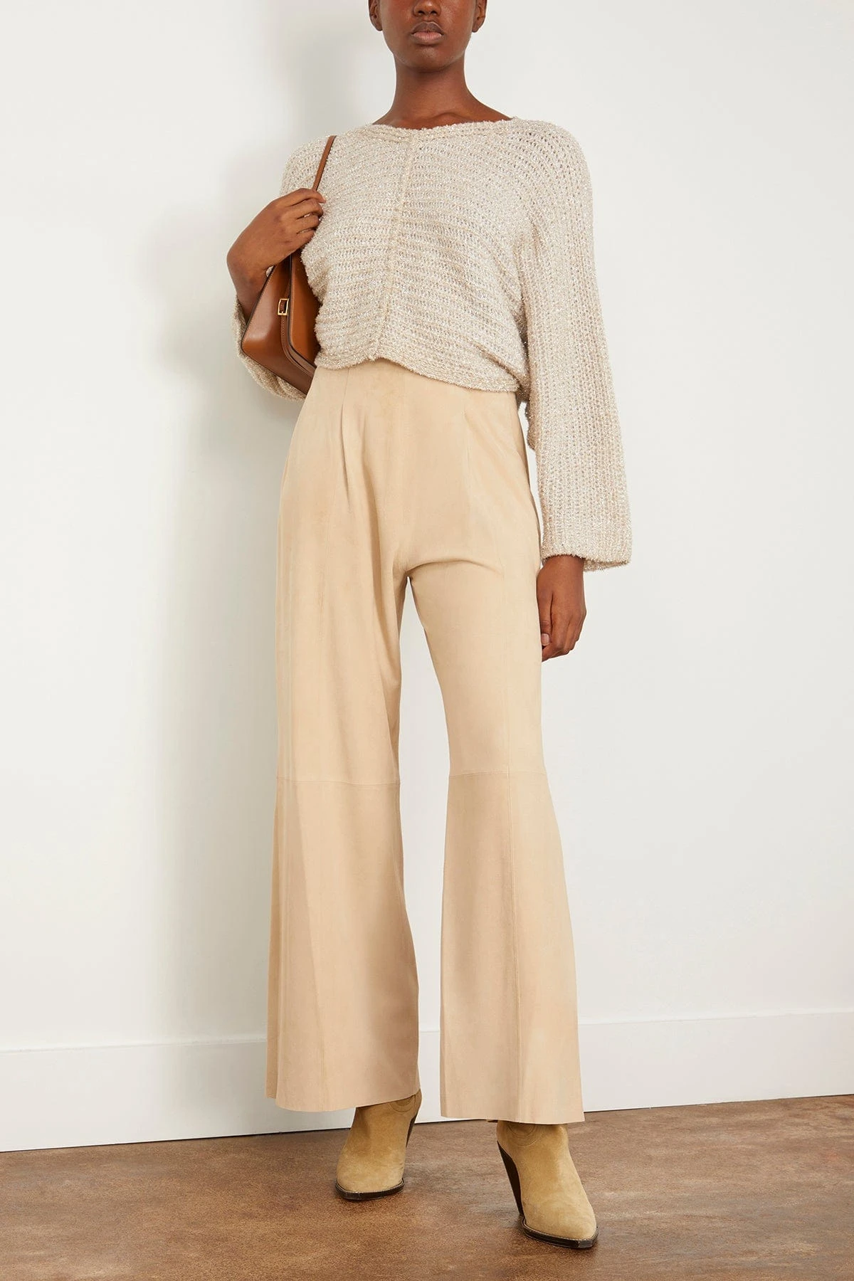 FORTE_FORTE Lurex Chenille Poncho Sweater In Gold 4 FORTE_FORTE Lurex Chenille Poncho Sweater In Gold - Image 2