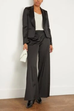 FORTE_FORTE Stretch Duchesse Tuxedo Jacket In Noir -DOROTHE Clothing Shop forte StretchDuchesseTuxedoJacketinNoir 1