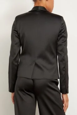 FORTE_FORTE Stretch Duchesse Tuxedo Jacket In Noir -DOROTHE Clothing Shop forte StretchDuchesseTuxedoJacketinNoir 3