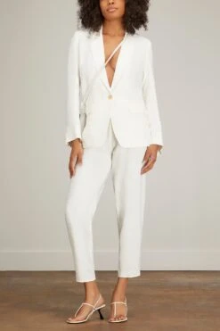 FORTE_FORTE Ripstop Fluid Viscose Jacket In White 7 FORTE_FORTE Ripstop Fluid Viscose Jacket In White -DOROTHE Clothing Shop forte ripstop fluid viscose jacket in white 1