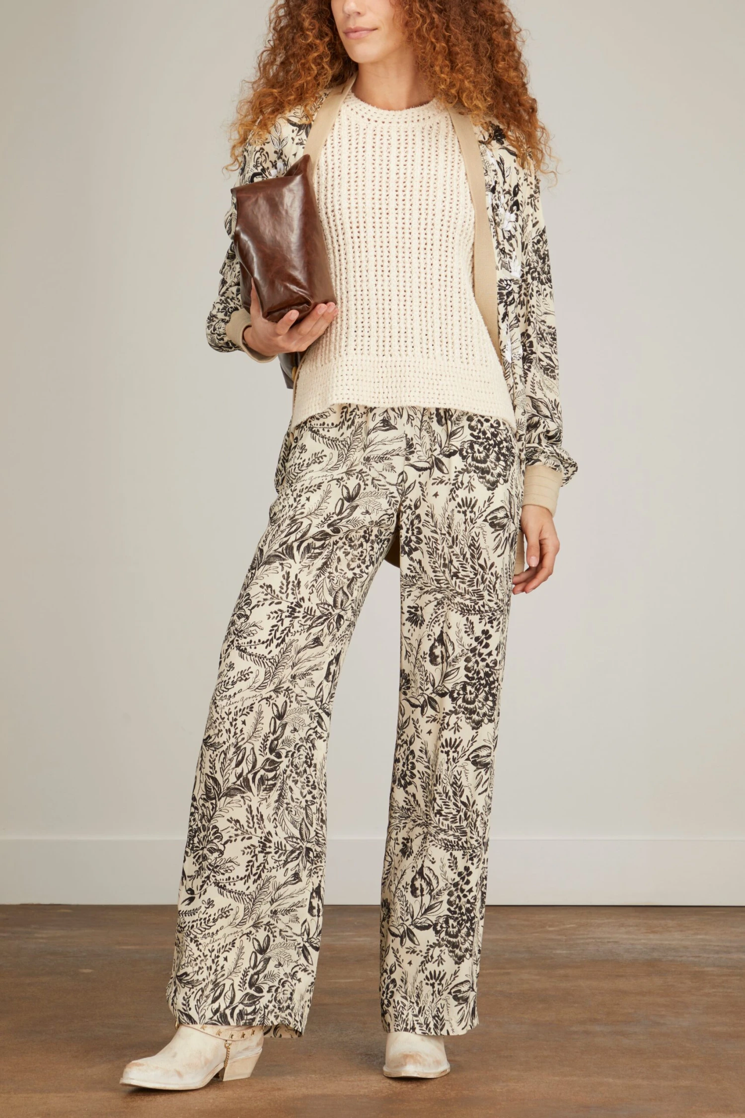 Golden Goose Crepe Viscose Jogging Pant In Bone White/Black 4 Golden Goose Crepe Viscose Jogging Pant In Bone White/Black - Image 2