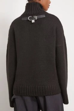 JW Anderson Leather Patch Pocket Jumper In Black 8 JW Anderson Leather Patch Pocket Jumper In Black -DOROTHE Clothing Shop jwanderson LeatherPatchPocketJumperinBlack 3