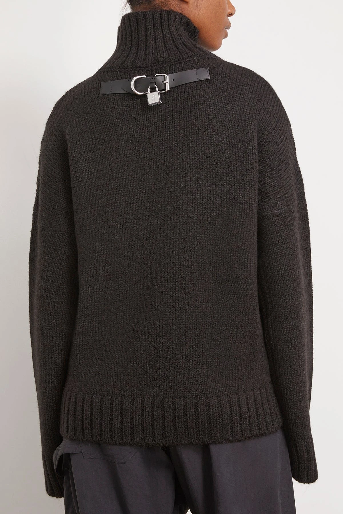 JW Anderson Leather Patch Pocket Jumper In Black 5 JW Anderson Leather Patch Pocket Jumper In Black - Image 4