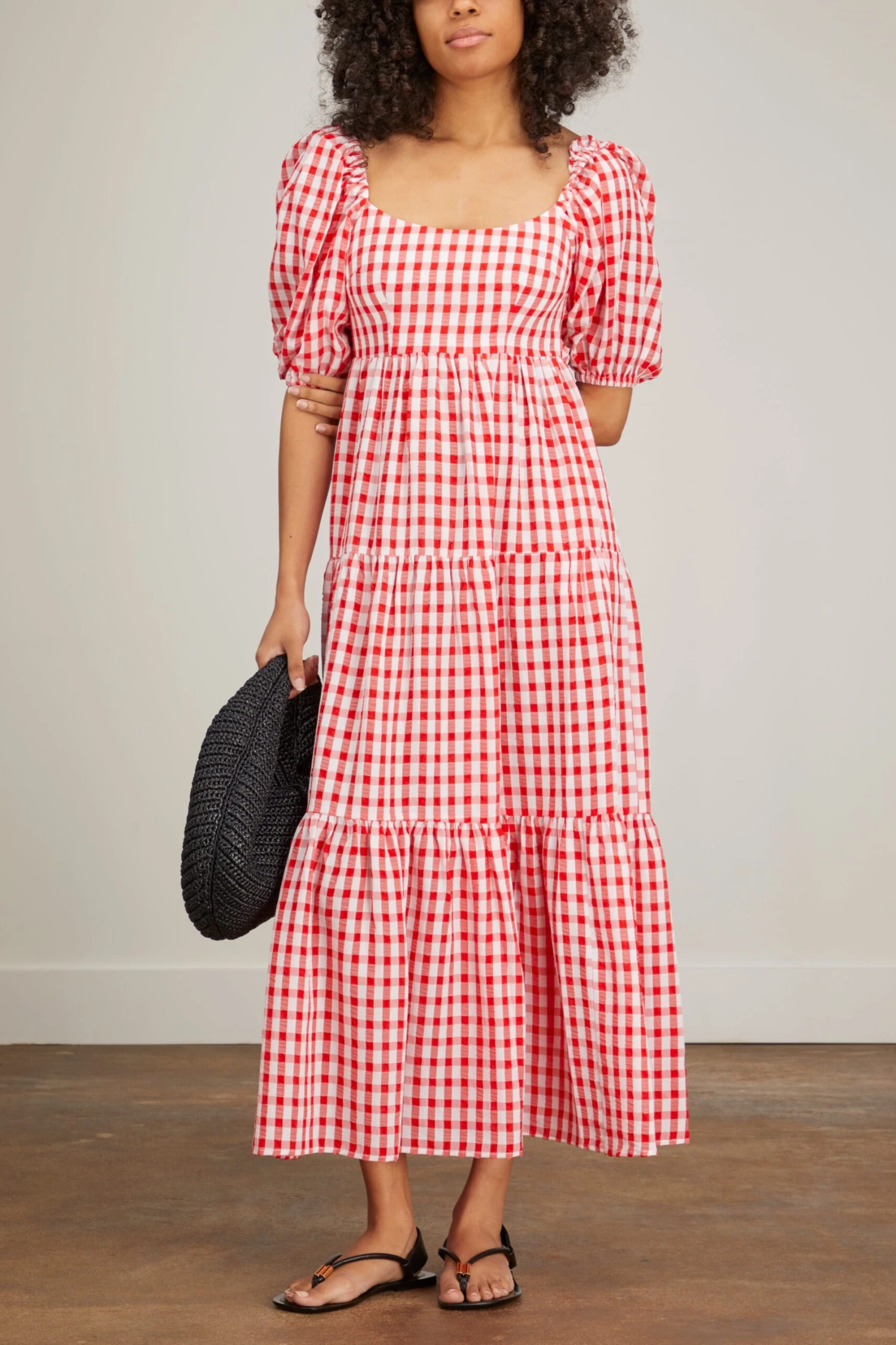 Gianna Tie Back Maxi Dress In Red Gingham 4 Gianna Tie Back Maxi Dress In Red Gingham - Image 2